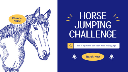 Ontwerpsjabloon van Youtube Thumbnail van Mededelingen over paardenspringwedstrijden