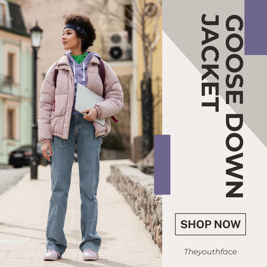 Goose Down Jackets Ad Instagram – шаблон для дизайну