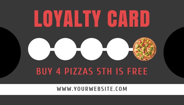 Discount on Fifth Pizza Business Card US Šablona návrhu
