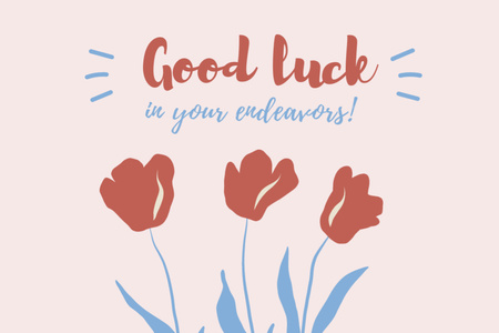Good Luck Wishes Postcard 4x6in Design Template