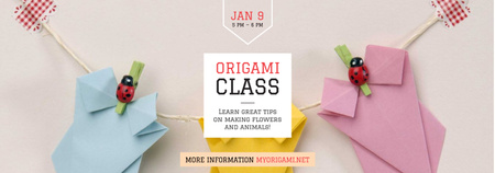Template di design Origami Classes Invitation Paper Garland Tumblr