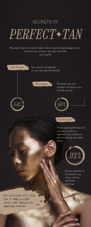 Platilla de diseño Tanning Service Ad with Asian Woman Infographic