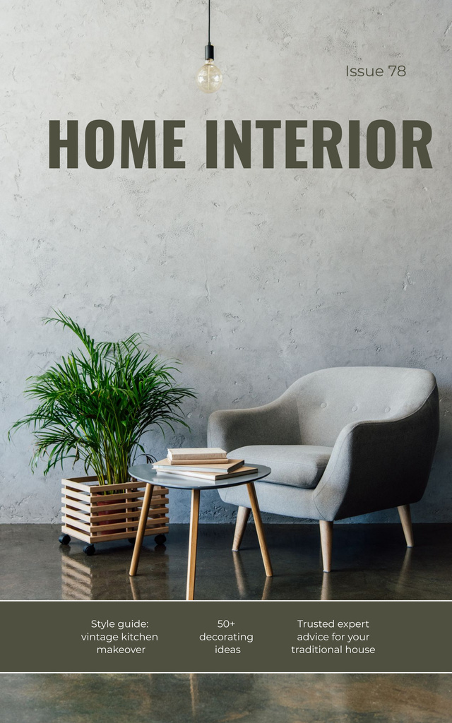 Template di design Home Interior Guide With Rooms Book Cover