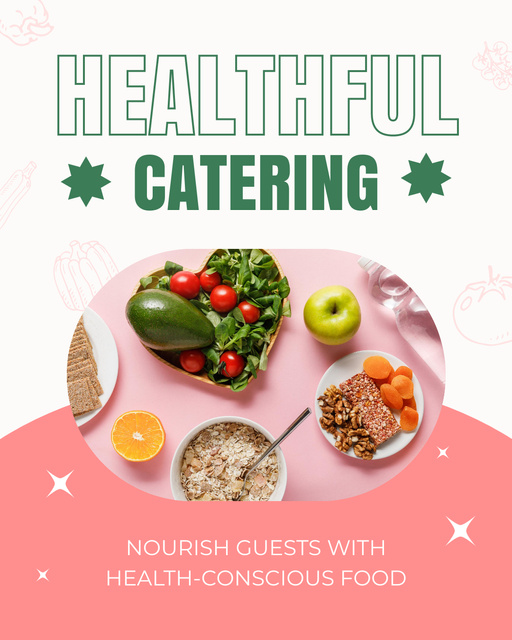 Plantilla de diseño de Catering Services with Offer of Healthy Food Instagram Post Vertical 