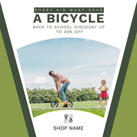 Ontwerpsjabloon van Instagram van Kids Bicycle Sale Ad