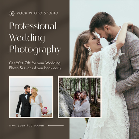 Plantilla de diseño de Fotografía profesional de bodas Instagram 