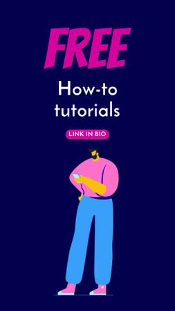 Tutorials blog ad with hand holding Phone Instagram Video Story Design Template