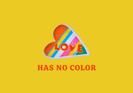 Phrase About Love With Rainbow Heart Postcard A5 Tasarım Şablonu