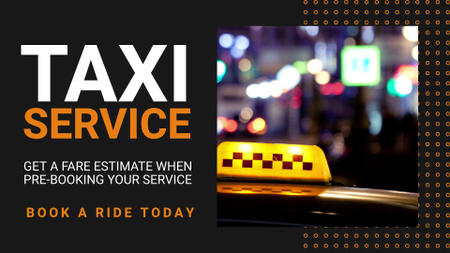 Designvorlage Taxi-Service-Angebot mit Vorreservierung für Full HD video