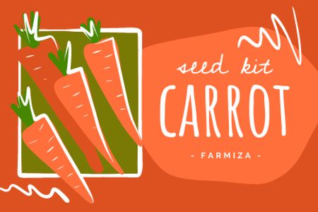 Carrot Seeds Ad Label Design Template