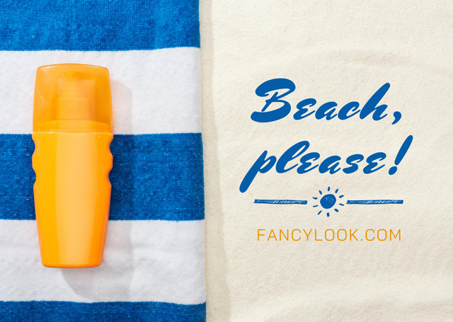 Plantilla de diseño de Moisturizing Sunscreen Offer in Yellow Bottle Card 
