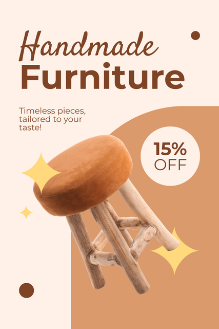 Platilla de diseño Simple Handmade Furniture at Discount Pinterest