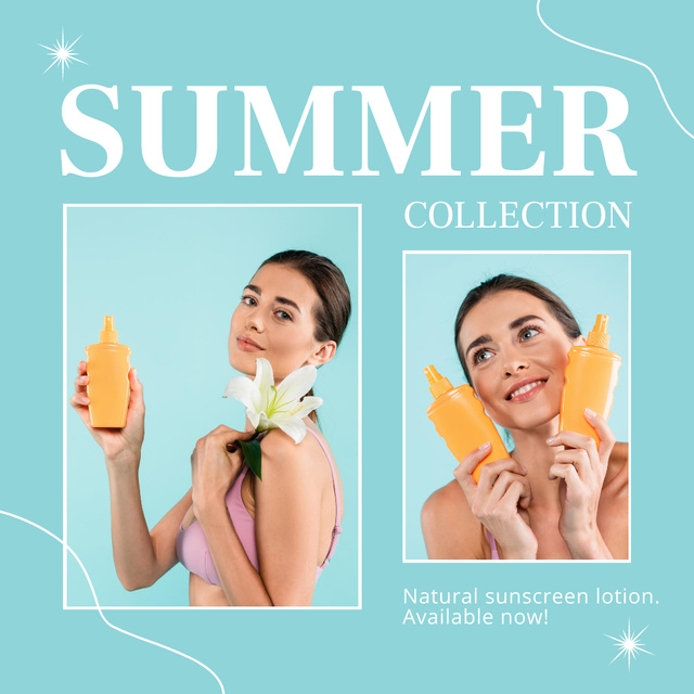 Natural Sunscreen Lotion Instagram Modelo de Design