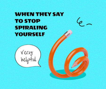 Modèle de visuel crayon en caoutchouc pour l'anxiété blague - Facebook