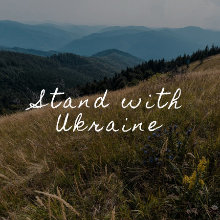 Motivational Phrase to Stand with Ukraine Instagram Modelo de Design