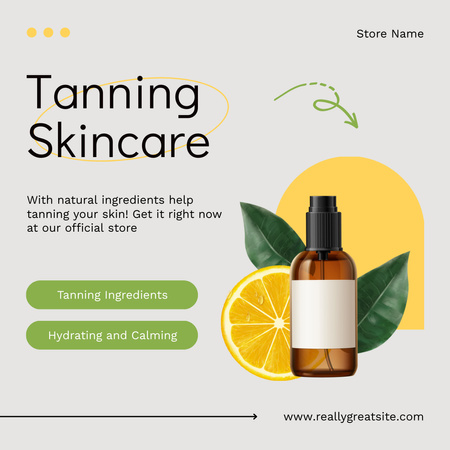 Tanning Cosmetic Products with Natural Ingredients Instagram AD Design Template