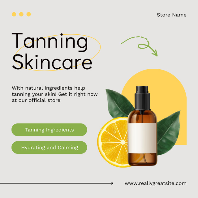 Tanning Cosmetic Products with Natural Ingredients Instagram AD tervezősablon