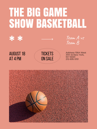 Basketball Tournament Event Announcement Poster US Design Template