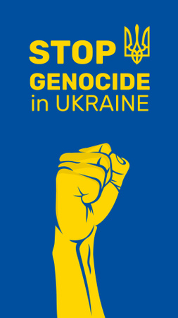 Stop Genocide in Ukraine with Yellow Fist Instagram Story Design Template