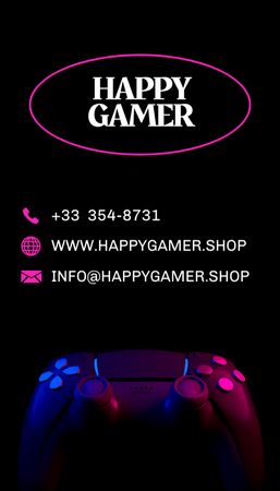 Video Games Accessories Store Business Card US Vertical Design Template