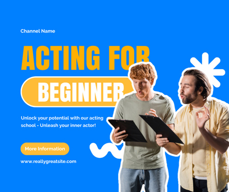 Platilla de diseño Acting Courses for Beginners Facebook