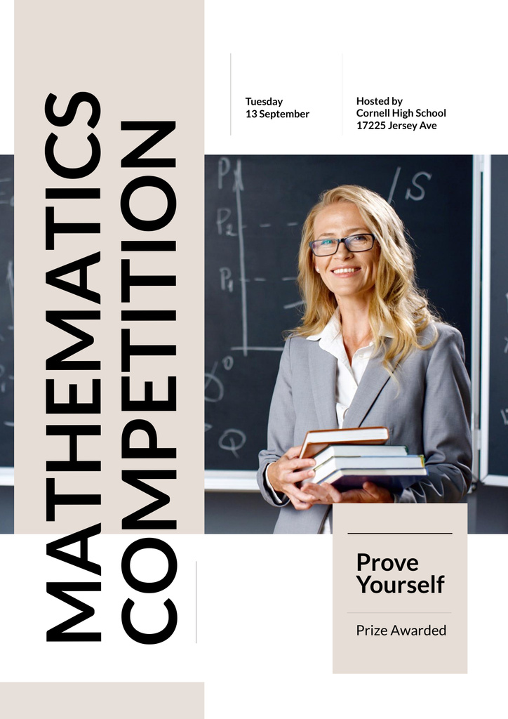 Modèle de visuel Mathematics Competition Announcement - Poster