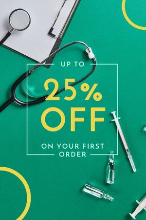 Clinic Promotion with Medical Stethoscope Tumblr Design Template