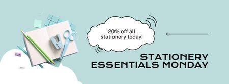 Special Discount Day On Stationery Facebook cover Design Template