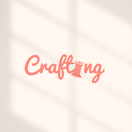 Crafting Emblem with Threads Logo 1080x1080pxデザインテンプレート