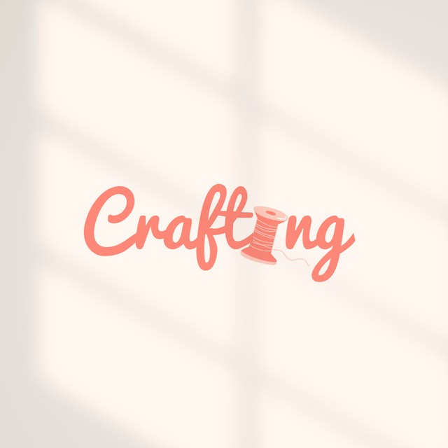 Crafting Emblem with Threads Logo 1080x1080px Design Template