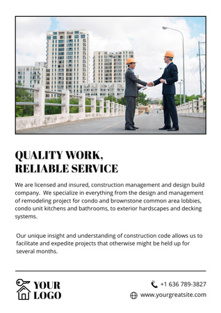 Reliable Construction Services Ad Newsletter Tasarım Şablonu