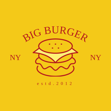 Street Food Ad with Big Burger Logo 1080x1080px Tasarım Şablonu