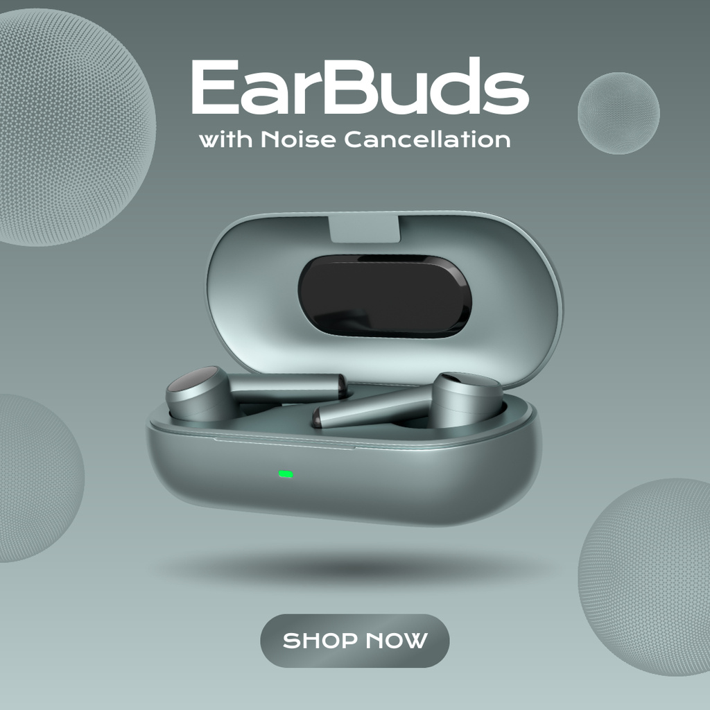 Promotion of Wireless Noise Canceling Headphone Model Instagram ADデザインテンプレート