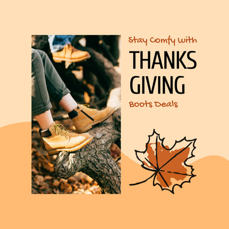 Comfy Boots Sale For Thanksgiving Day Animated Post Design Template