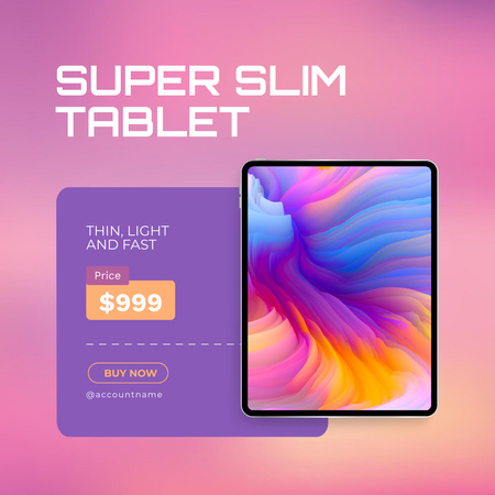 Designvorlage Super Slim Tablets Instagram Post für Instagram