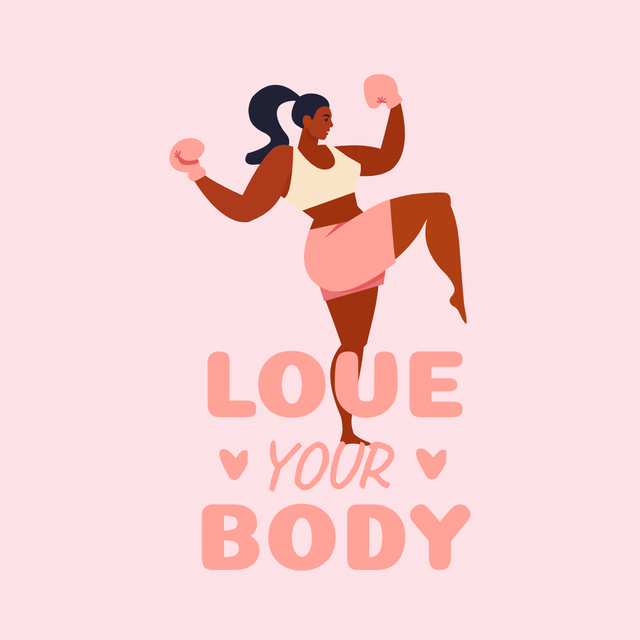 Ontwerpsjabloon van Instagram van Girl Power Inspiration with Woman doing Workout