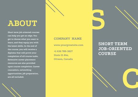 Job Oriented Courses Ad Brochure Design Template