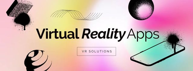 Virtual Reality Application Ad on Gradient Facebook Video cover Modelo de Design