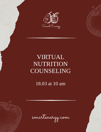 Plantilla de diseño de Oferta de servicios de asesoramiento nutricional Invitation 13.9x10.7cm 