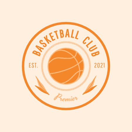 Basketball Sport Club Emblem Animated Logo Πρότυπο σχεδίασης