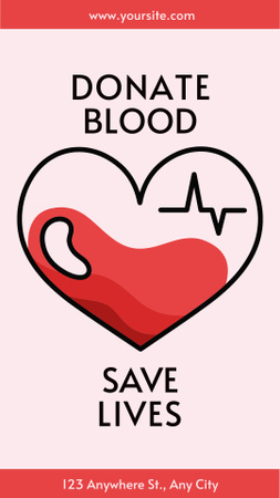 Designvorlage Ankündigung Blut spenden für Instagram Story