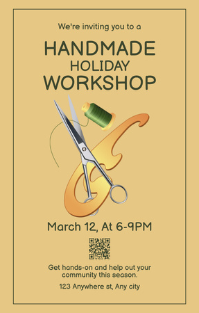 Handmade Holiday Workshop With Tools Invitation 4.6x7.2in Design Template