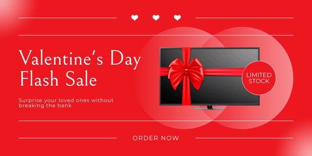 Valentine's Day Flash Sale From Limited Stock Twitter Design Template