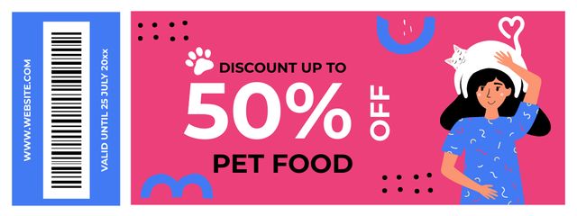 Pet Food Offer on Purple Coupon – шаблон для дизайну