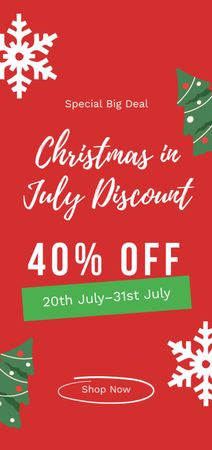 July Christmas Discount Announcement Flyer DIN Large Design Template