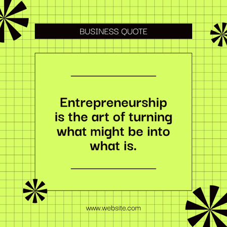 Motivational Phrase about Entrepreneurship on Green Simple LinkedIn post Design Template