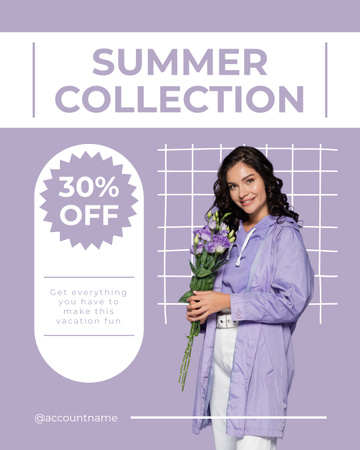 Summer Fashion Sale Ad Instagram Post Vertical Design Template