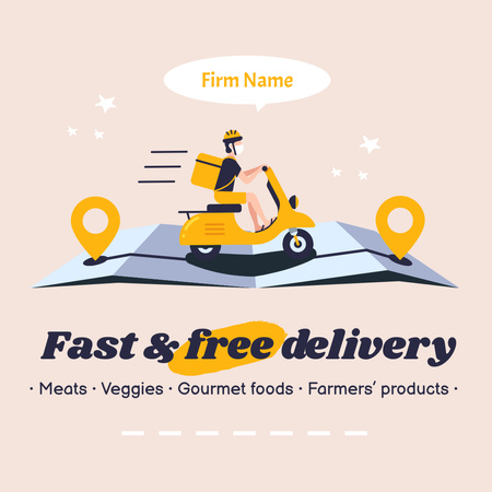 Plantilla de diseño de Fast Delivery Services Instagram AD 