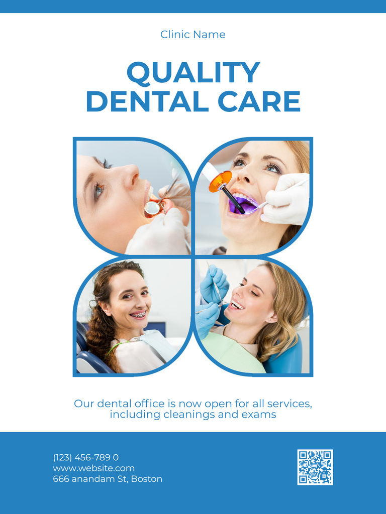 Ad of Quality Dental Care Poster US Modelo de Design