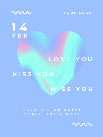 Привітання з Днем Святого Валентина з градієнтним серцем Poster US – шаблон для дизайну